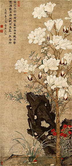 明 孙克弘 玉堂兰石图 纸本 51x117cm